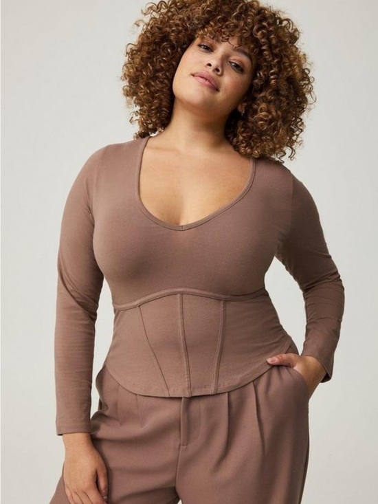 torrid Tops - Torrid Foxy V-Neck Corset Top